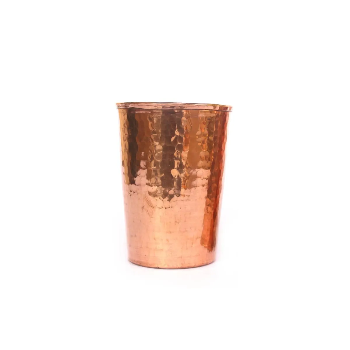 De Kulture  Handmade Pure Solid Copper Water Glass Cup Tumbler Set Ideal  Drinkware, 3x 4.2 (DH) Inches, Set of 2, 450 ml